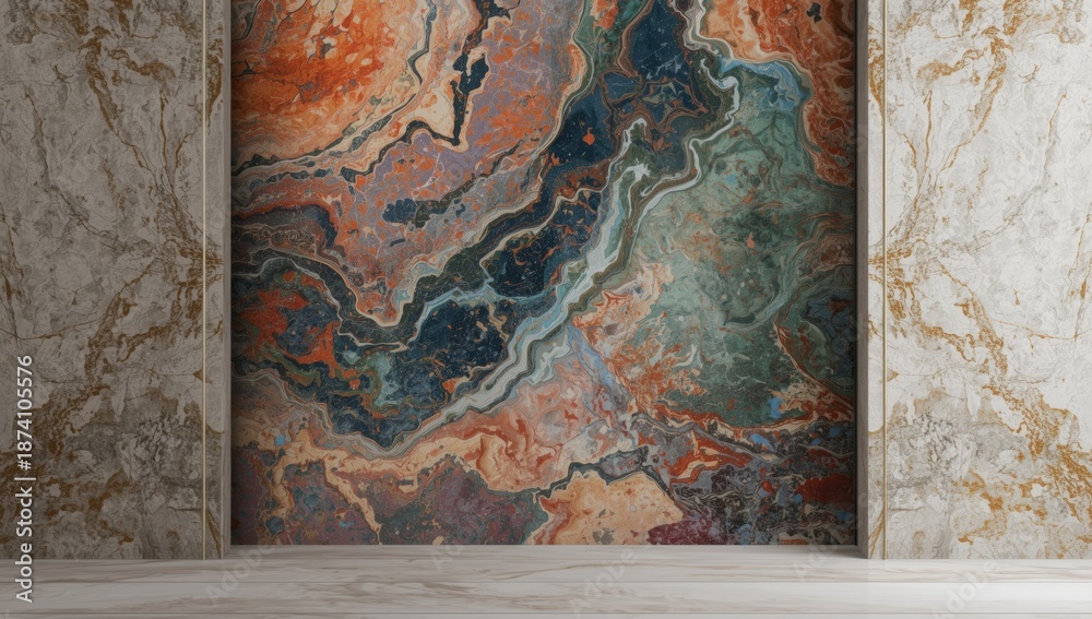 Naklejka premium Marble-inspired grunge texture for backgrounds in advertising materials, focusing on surface patterns and visual depth