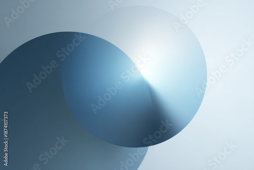 Abstract overlapping blue circles with gradient light effect