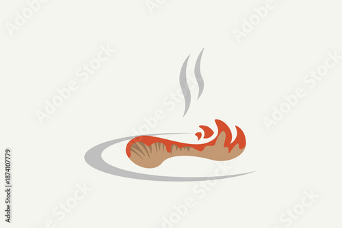 chicken feet food spicy dish logo