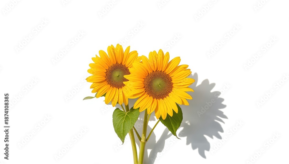 Obraz premium Sunflower bouquet with seed and oil icons against a white background, highlighting bio and eco-friendly agriculture, World Environment Day