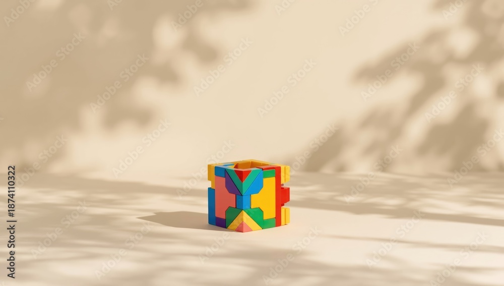 Fototapeta premium Colorful brick toy banner designed for digital promotions of building block sets across various platforms