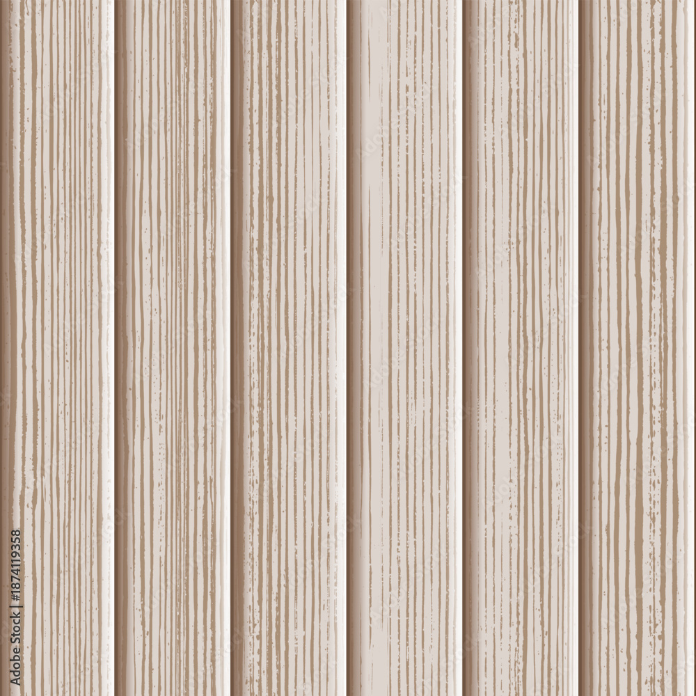 Fototapeta premium Wood plank wall, vertical slats, wood texture seamless pattern, vector design