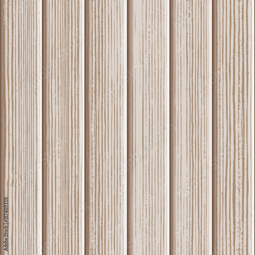 Wood plank wall, vertical slats, wood texture seamless pattern, vector design