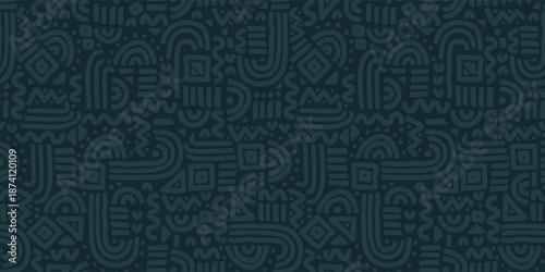 Hand drawn abstract seamless pattern, ethnic background, simple style - great for textiles, banners, wallpapers, wrapping - vector design