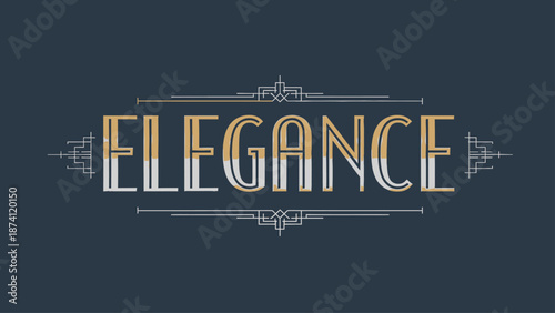 Elegant vintage style decorative typography design with ornamental elements.