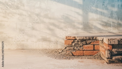 House with cracked ashlar bricks damaging the foundation, highlighting structural integrity issues