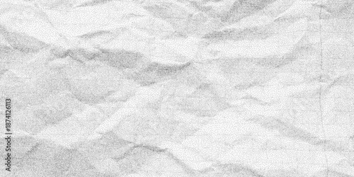 Gritty monochrome setting with fragment of crumpled grid paper, dusty speckle overlay, faded flecks and subtle torn edges, vintage grunge surface.