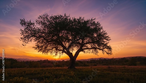 Wallpaper Mural Tree silhouette against a sunset sky, suitable for editorial header backgrounds Torontodigital.ca