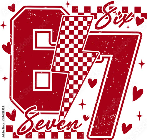 Funny 6 7 Lightning Valentine SVG, Funny 6 7 Valentine SVG, Valentine SVG, 6 7 SVG