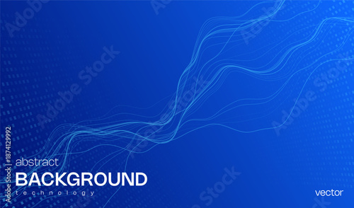 Ai blue tech abstract technology background with wavy lines and cyber tech vibes, ideal for web banners and hi-tech concepts.