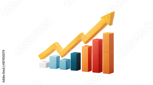 Financial chart with arrow showing growth and success in business investments, isolated on a transparent background Free Download Financial chart with arrow showing growth and success in business investments, isolated on a transparent background - GFXLoad
