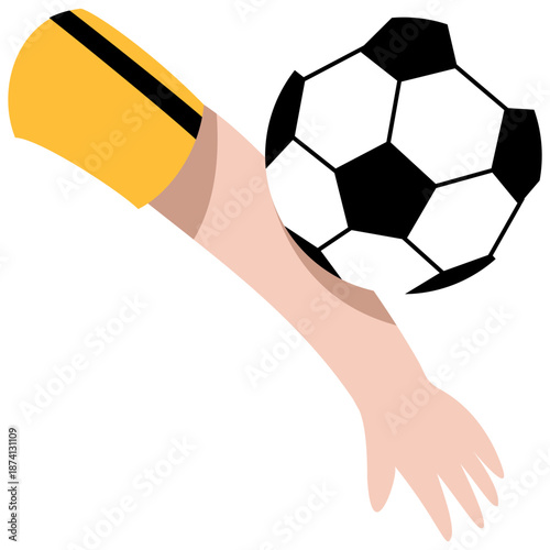 Handball Penalty Gesture.Editable Color Vector.