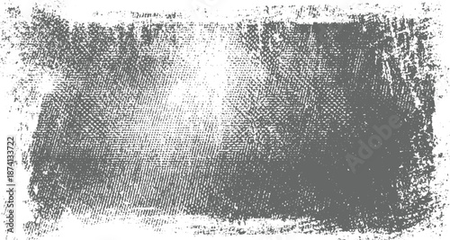 Textured monochrome background with a rough, distressed rectangular frame and a dense, woven pattern within, suggesting a vintage or artistic canvas