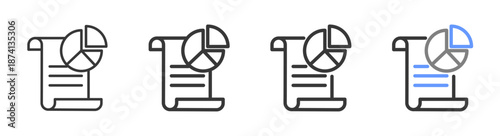 The Ultimate reporting Styles with Variations Line of icon set vector illustration