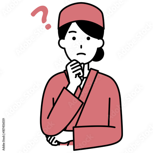 アイデアを考える和食屋の女性店員