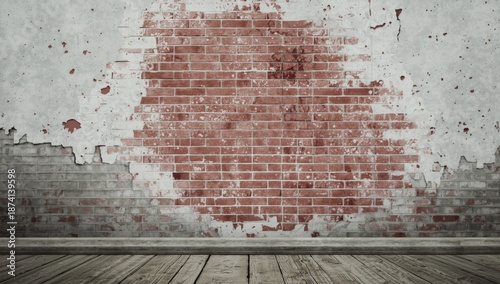 White shabby stucco wall with damage and uneven surface, ideal for graphic design backdrops