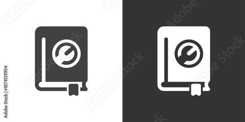 Manual Book icon. Solid glyph series icon