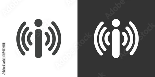 Broadcast Information icon. Solid glyph series icon