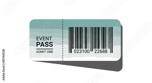 Event Pass Ticket with Barcode.