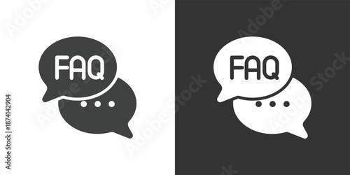 Frequently Asked Questions icon. Solid glyph series icon
