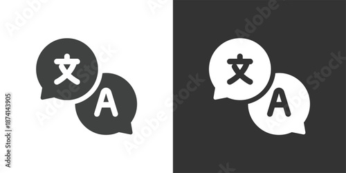 Language Translation icon. Solid glyph series icon
