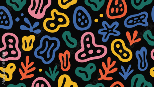 Colorful abstract microorganism pattern Vector