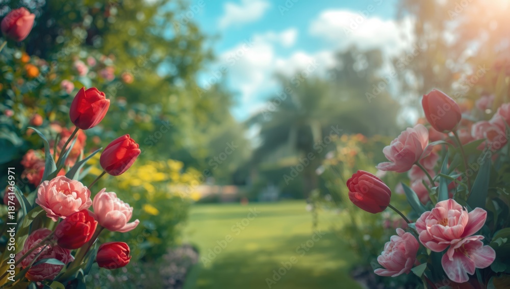 Obraz premium Dutch flowers in vibrant display, natural growth and pollination, World Flora Day