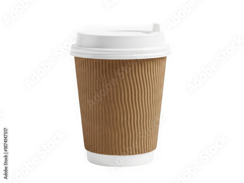 Wallpaper Mural Single use disposable paper coffee cup with lid isolated on transparent background Torontodigital.ca
