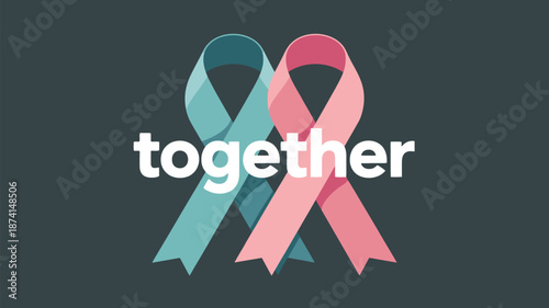 Awareness ribbons together Vector