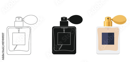 Perfume bottles Traditional Panjabi Kurta Vector Illustration for Men Fashion, Eid Festival and South Asian Cultural Wear Design