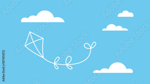 Kite flying in the sky Vector