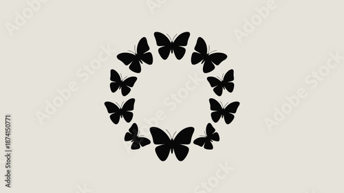 Circle of butterflies Vector