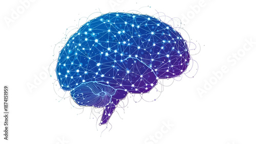 Vibrant brain illustration with glowing neural connections and stars