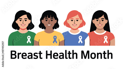 Celebrating breast health month with awareness Vector