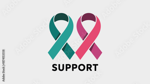 Awareness ribbons symbolize support Vector