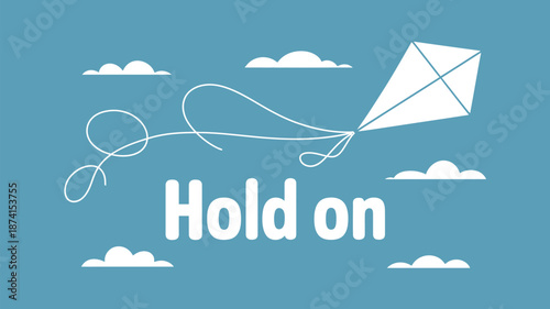 Kite flying on a windy day Vector