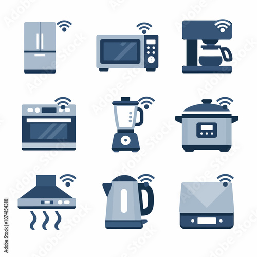 Smart home kitchen appliances with wi-fi connectivity and automation features