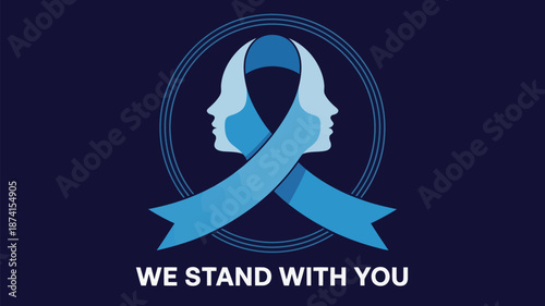 We stand with you awareness ribbon Vector