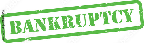 Green bankruptcy stamp on white