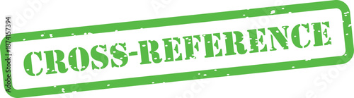 Green cross reference rubber stamp seal