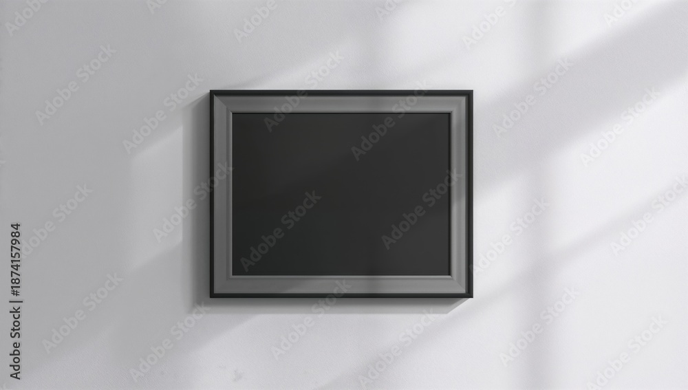 Fototapeta premium Close-up of a rectangular chalkboard with gray border, serving as a background for information display