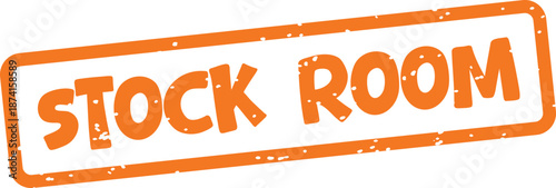 Orange stock room sign with white background