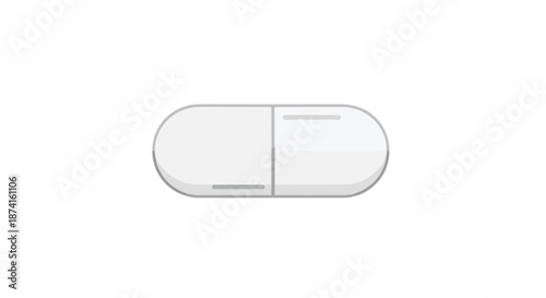 Sleek minimalist illustration of a pharmaceutical capsule representing essential health and medical solutions