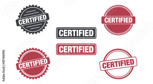 Certified Stamp vector illustration for quality assurance, approval, and verification, professional design element