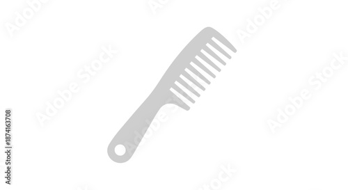 Minimalist gray wide-tooth hair comb graphic for personal grooming and styling convenience