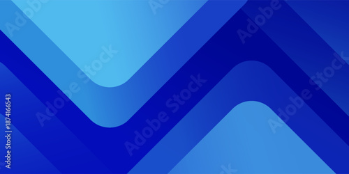 Abstract Blue Geometric Layered Background with Rounded Shapes and Gradient Tones, Modern Minimal Design for Business Presentation, Corporate Banner, Website Header, Technology Branding and Profession