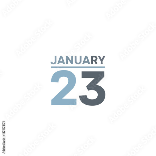 Digital calendar element showing January 23rd for scheduling. This graphic presents a simple, modern aesthetic, ideal for web, mobile apps, and
