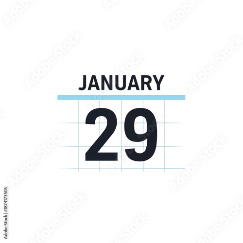 January twenty-ninth calendar date icon for scheduling and marking important events