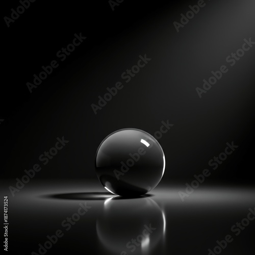 Abstract view of an empty, highly reflective surface. Minimalist design creating a sense of deep, silent void and negative space, simple, design, perspective
