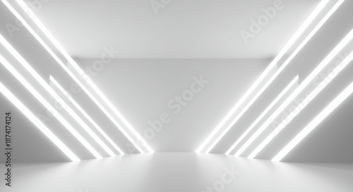 Abstract void background featuring bright, clean illumination. Infinite white studio space providing ample copy area for graphic design and presentation needs, wallpaper, seamless, pale